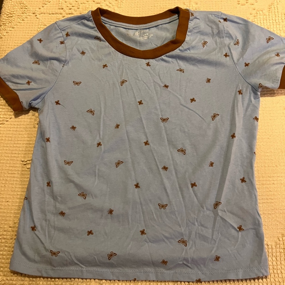 Butterfly print crop top